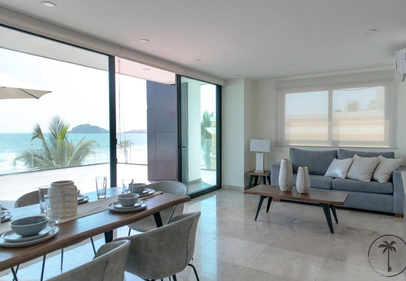 Apartamento en Mazatlán - Moderno Dpto en Mazatlán con terraza vista al mar