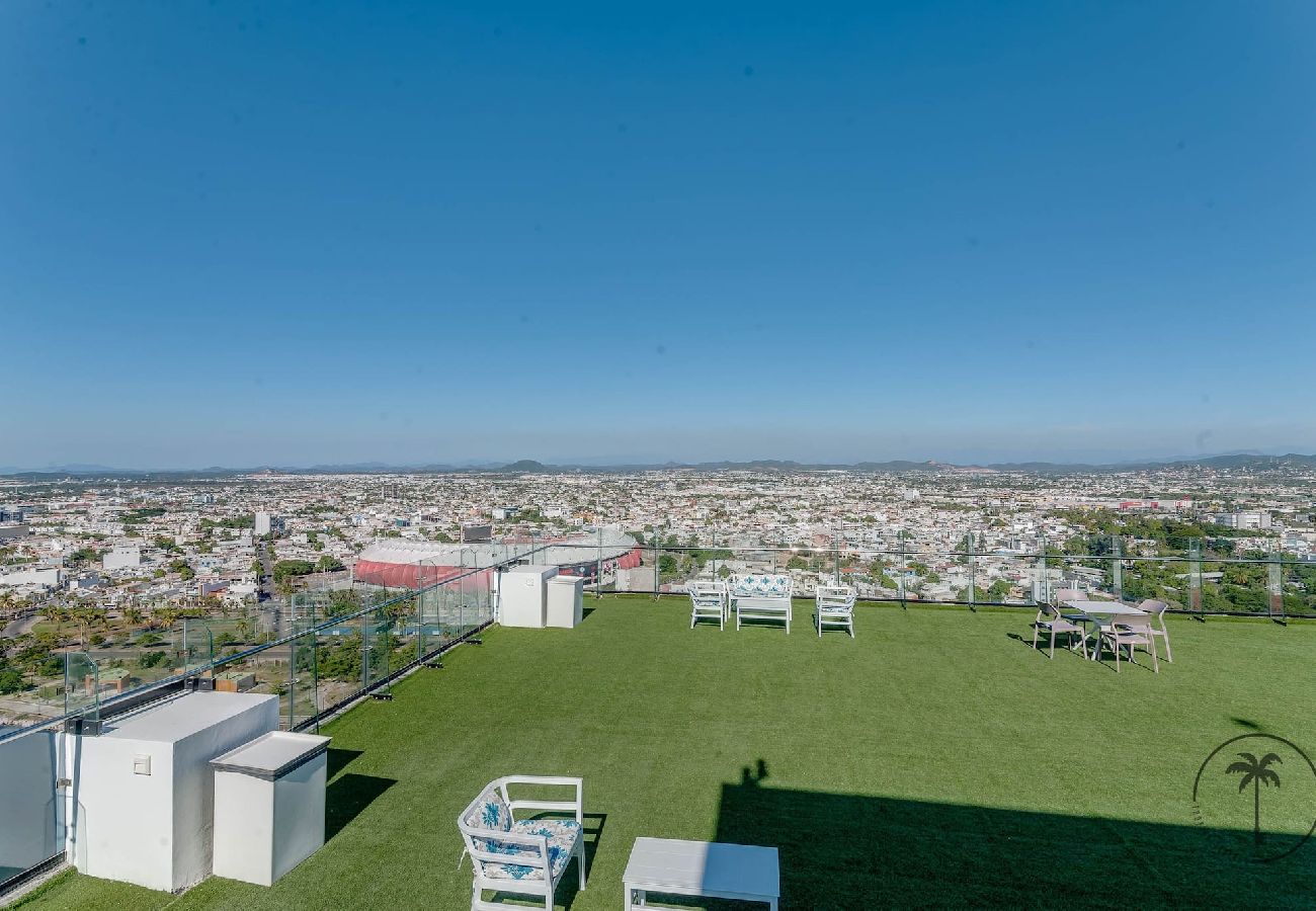 Apartamento en Mazatlán - Moderno Dpto en Mazatlán con terraza vista al mar